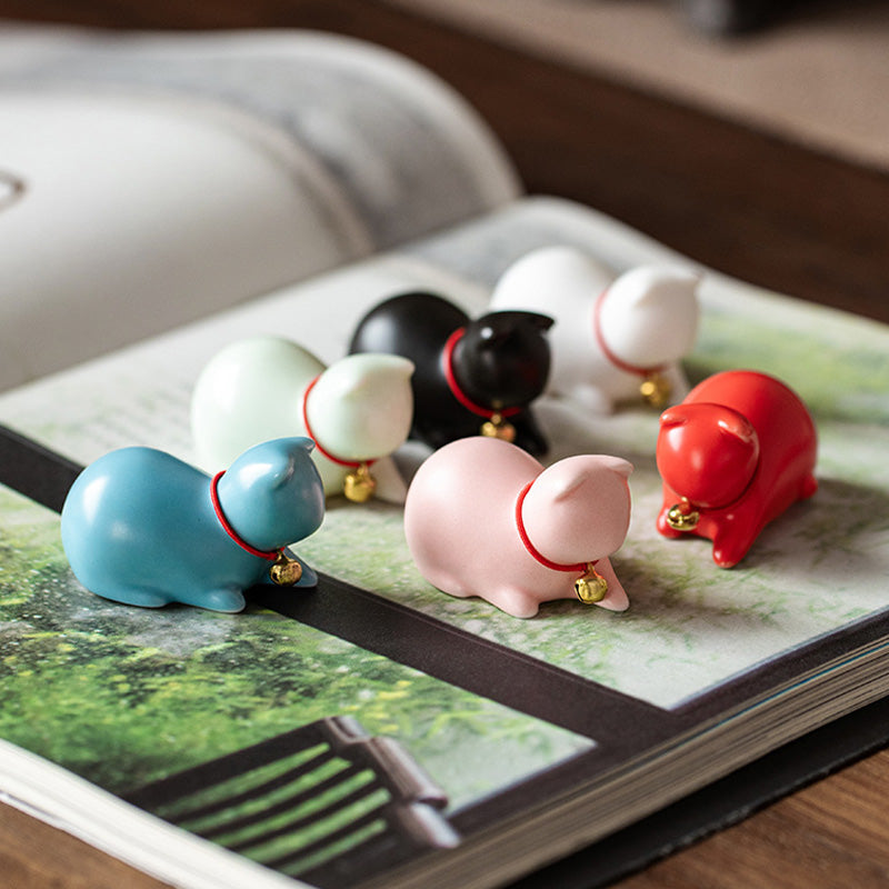 Mini Small Cute Cat Tea Pet Ceramic Home Desk Figurine Decoration - Image 25