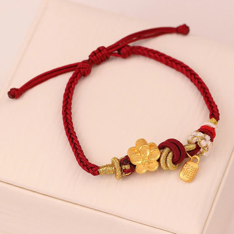 Peach Blossom Happiness Charm Luck Red String Bracelet - Image 8