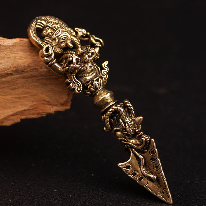 Tibetan Ganesh Ganpati Elephant God of Wealth Dorje Vajra Spiritual Power Necklace Pendant - Image 15