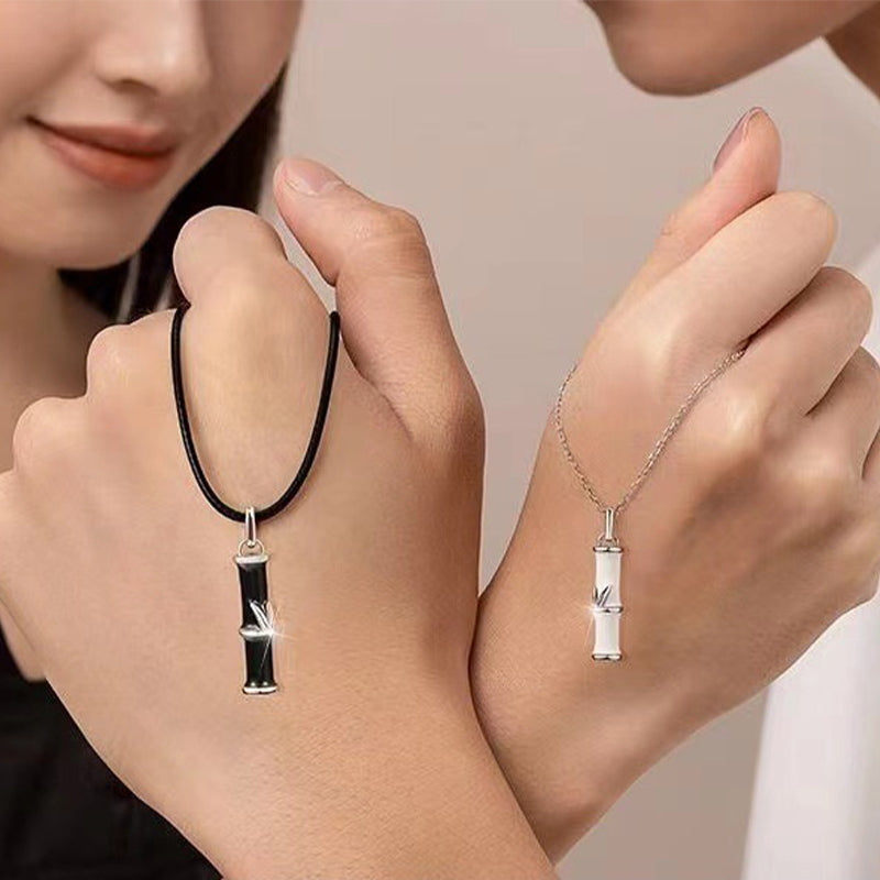 Bamboo Design Copper Luck Couple Necklace Pendant - Image 10