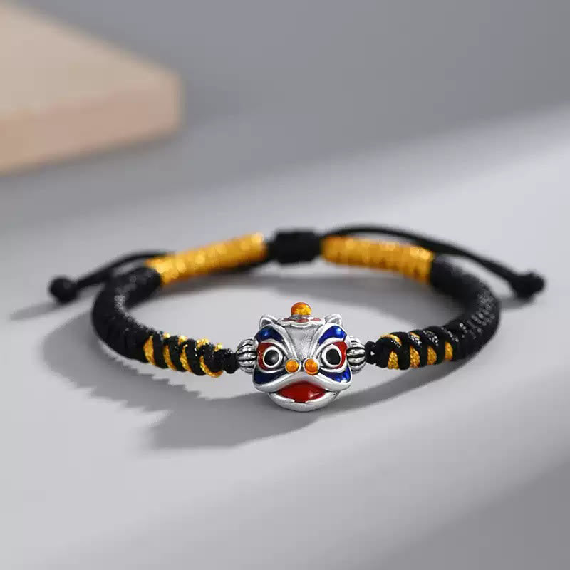Handmade Dancing Lion Luck Braided String Bracelet