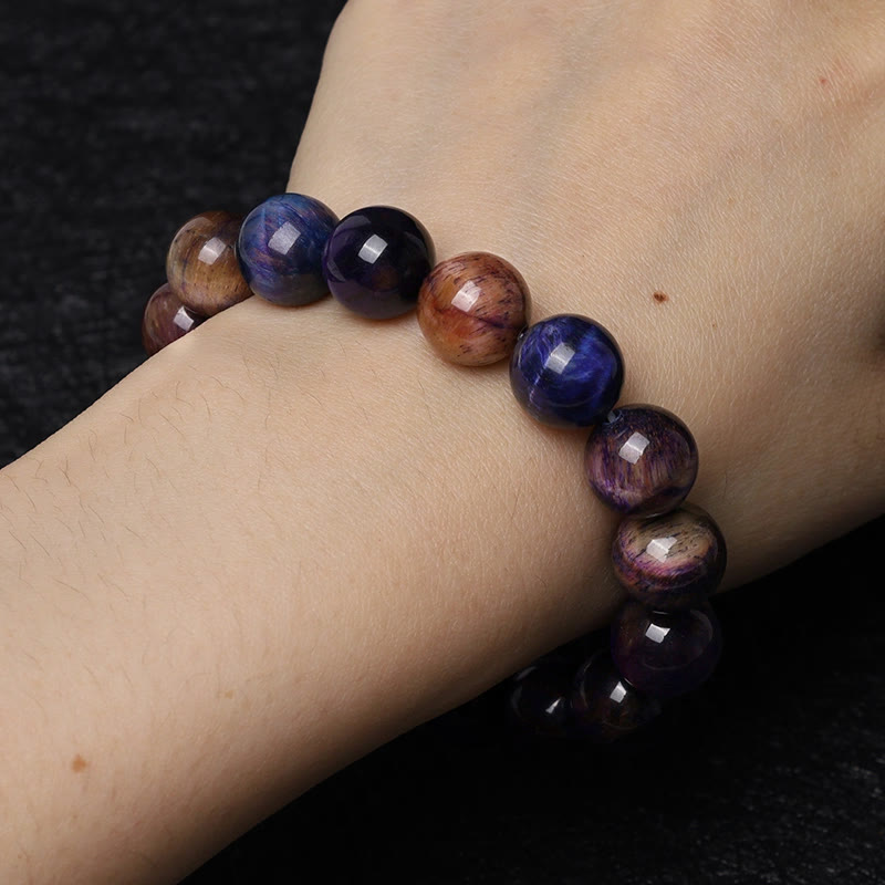 Natural Purple Tiger Eye Protection Strength Bracelet - Image 9