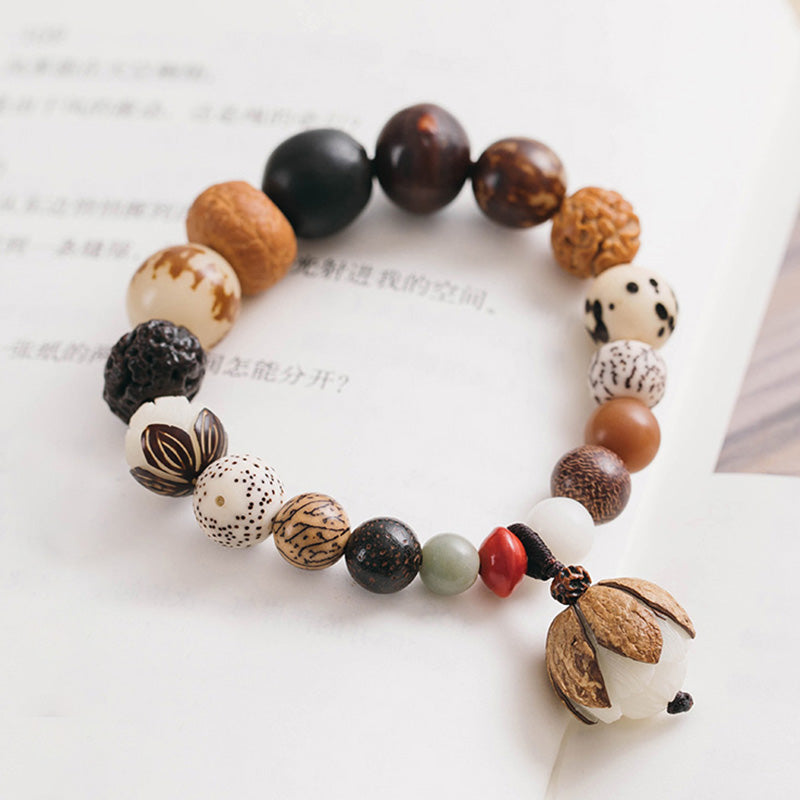Bodhi Seed Lotus Wisdom Peace Wrist Mala Bracelet - Image 11
