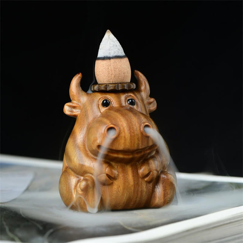 Green Sandalwood Cute Calf Pattern Meditation Backflow Incense Burner Decoration - Image 3