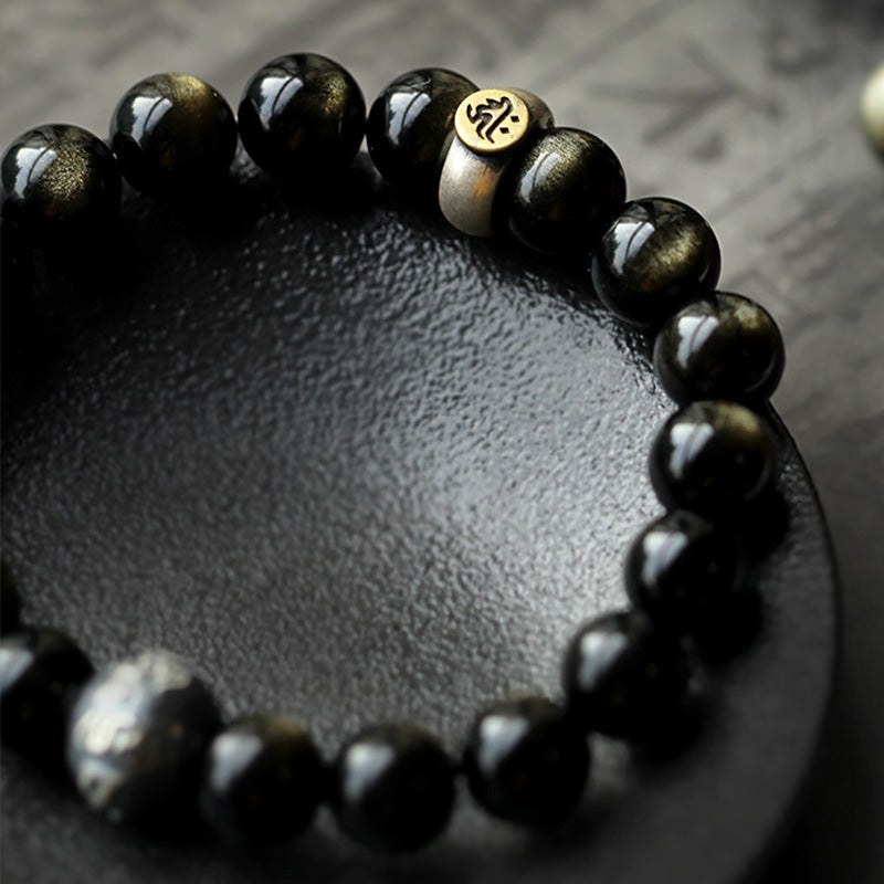 Chinese Zodiac Natal Buddha Obsidian Purification Bracelet - Image 16