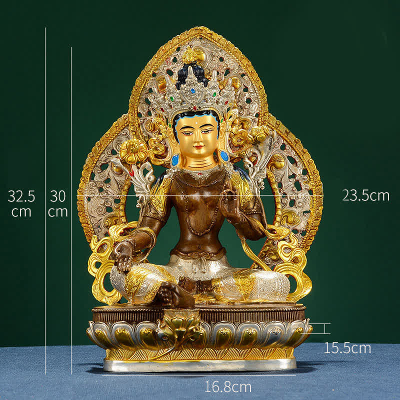 Bodhisattva Green Tara Hope Copper Statue Decoration - Image 17