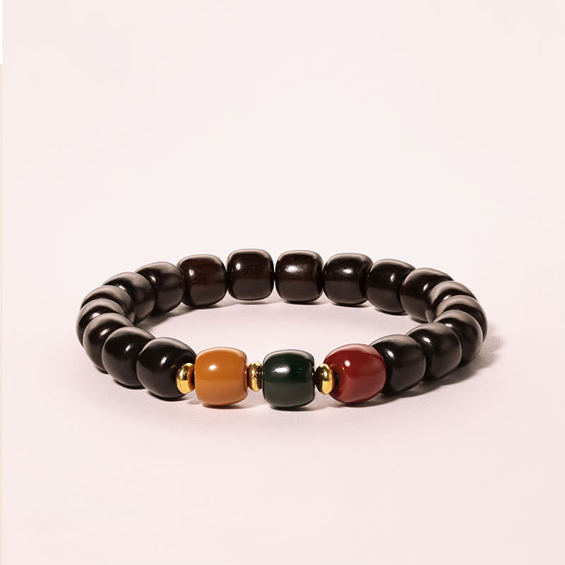 Ebony Wood Rosewood Peace Balance Bracelet