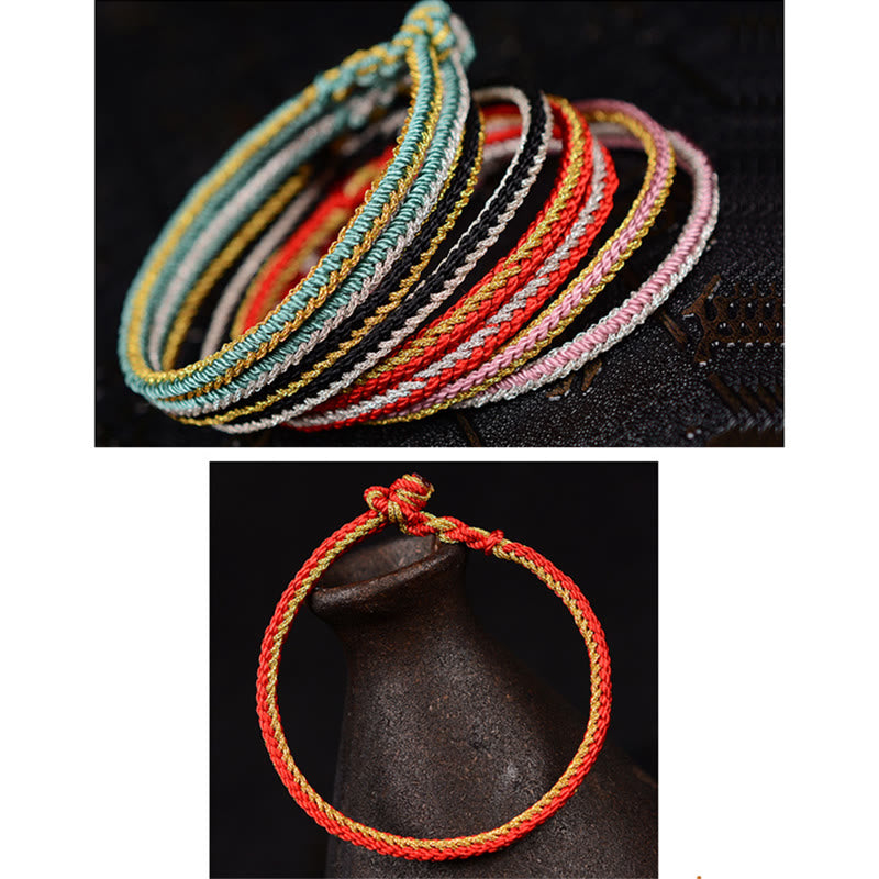 Two-Color Rope Handcrafted Eight Thread Peace Knot Bracelet - Image 16