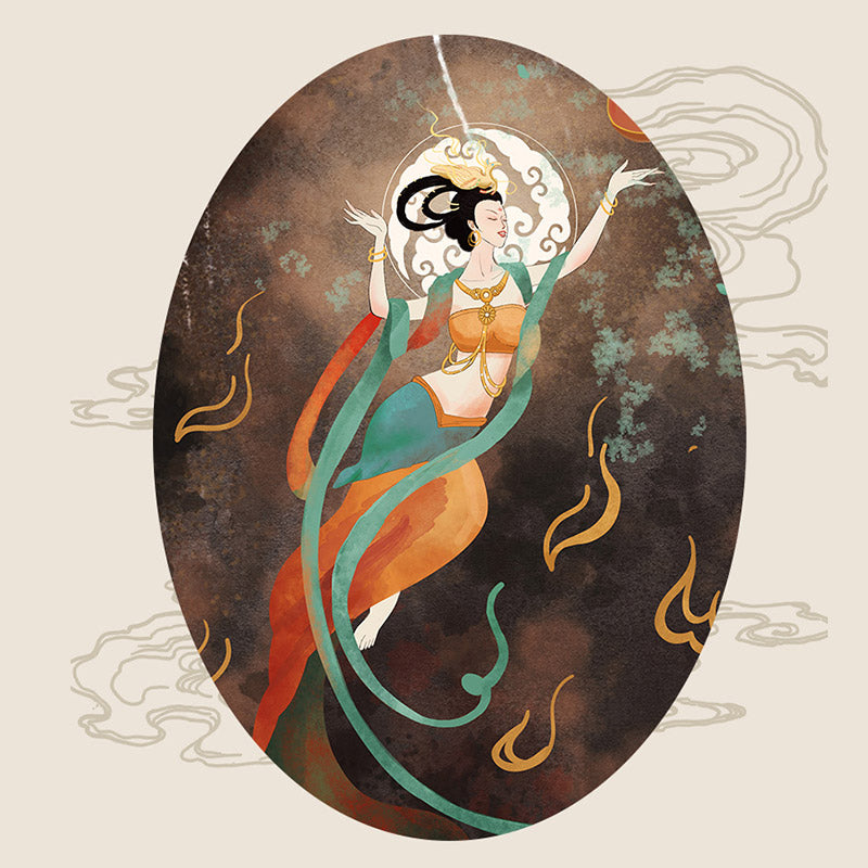 Handmade Dunhuang Color Peach Blossom Pattern Braid String Bracelet - Image 16