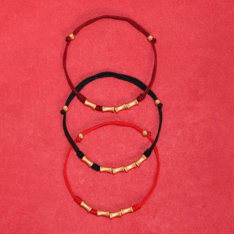 925 Sterling Silver Bamboo Design Protection Luck Braided Bracelet - Image 15