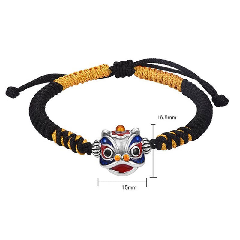 Handmade Dancing Lion Luck Braided String Bracelet - Image 8