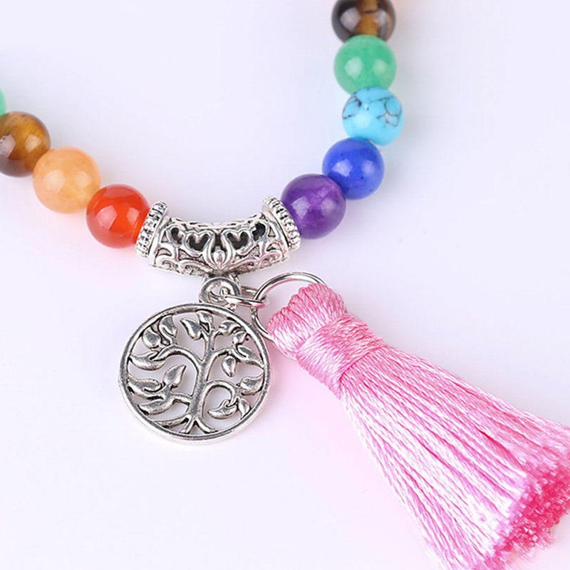 108 Mala Beads Rhodonite Blue Crystal Lazulite Healing Bracelet - Image 6