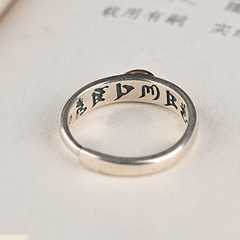 Tibetan Om Mani Padme Hum Carved Chinese Zodiac Natal Buddha Peace Ring - Image 12