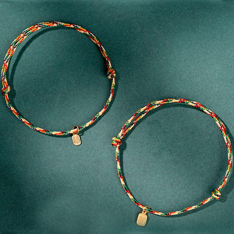 Auspicious Fu Character Peace And Joy Luck Handmade Multicolored Child Adult Bracelet - Image 13