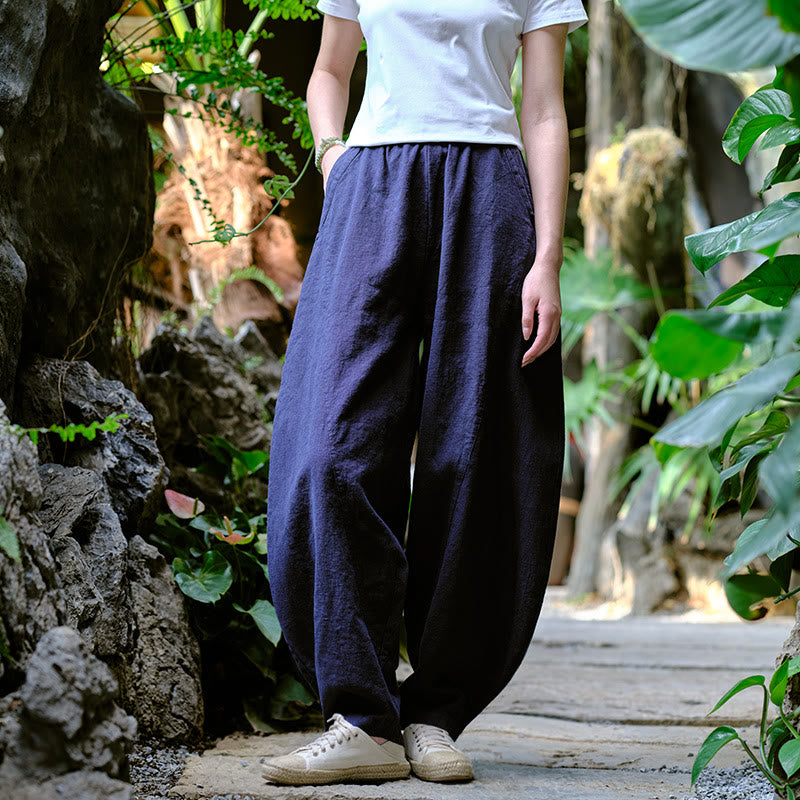 Solid Color Loose Yoga Harem Pants With Pockets - Image 20