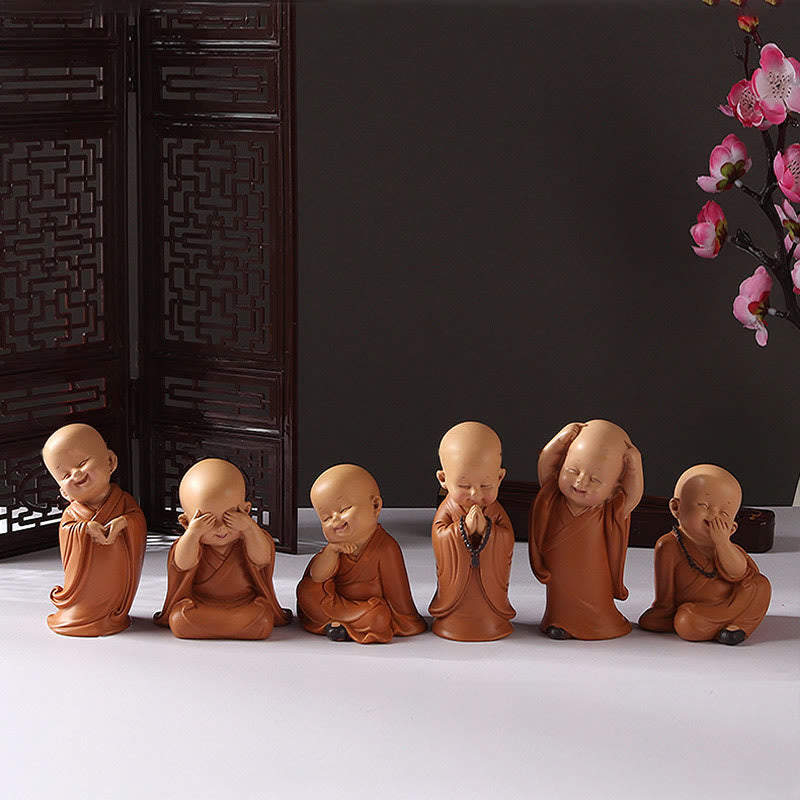 Small Mini Meditation Praying Monk Serenity Resin Home Decoration - Image 25