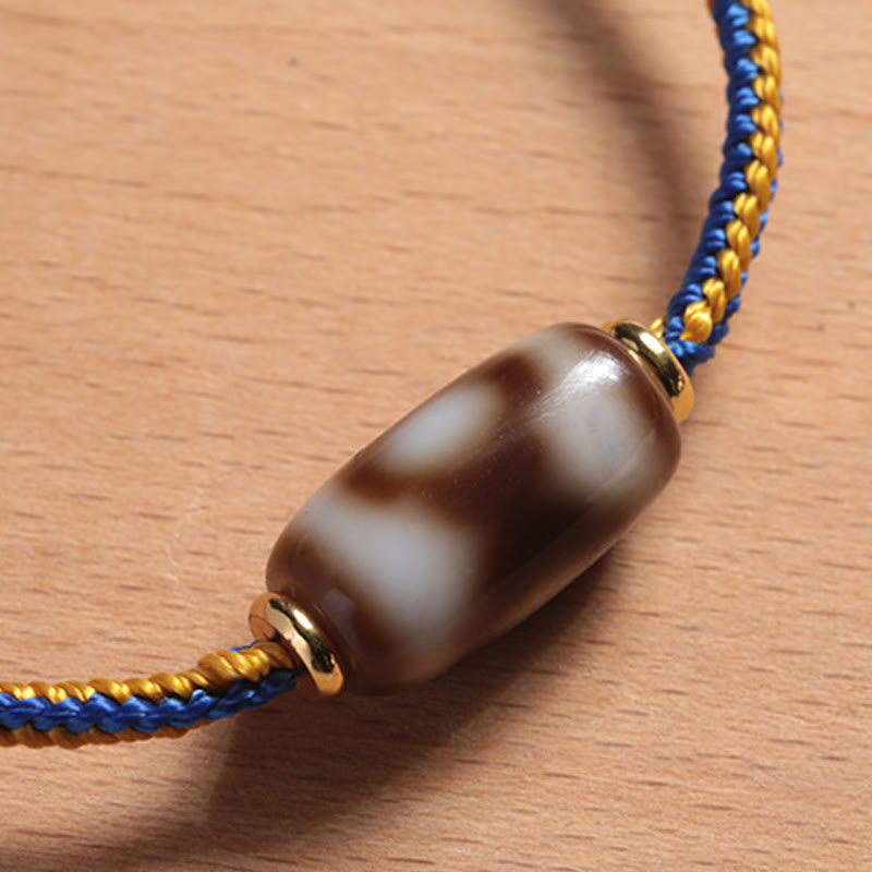Tibetan Three-eyed Dzi Bead Luck Happiness Bracelet - Image 7