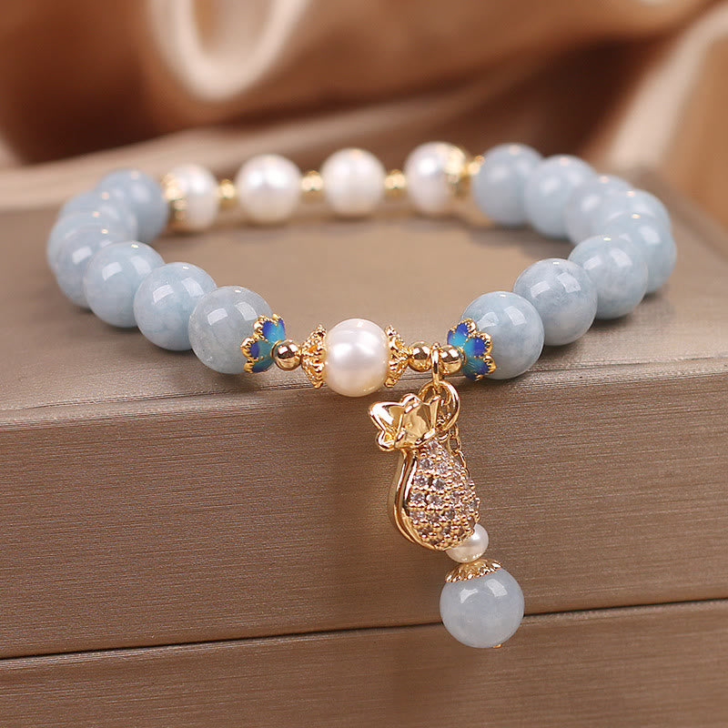 Inner Peace And Stress Relief Aquamarine Jade Blue Bracelet Bangle Bundle - Image 4