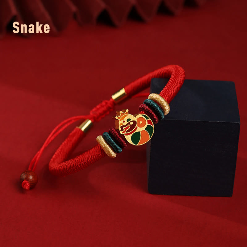 Handmade 925 Sterling Silver Year of the Dragon Cute Chinese Zodiac Luck Braided Red Bracelet - Image 15