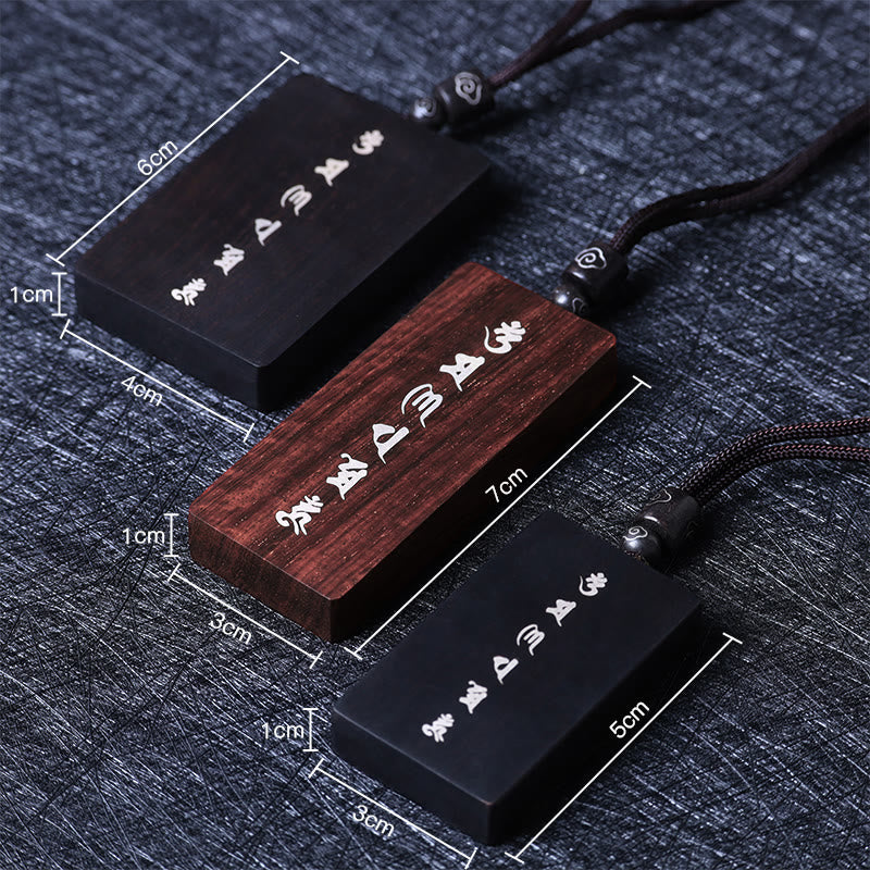 999 Sterling Silver Small Leaf Red Sandalwood Ebony Wood Om Mani Padme Hum Inlaid Protection Necklace Pendant - Image 8