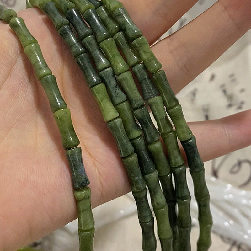 925 Sterling Silver Peridot Bamboo Pattern Luck Bracelet - Image 5