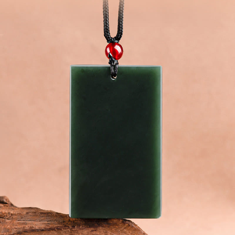 Hetian Cyan Jade Dragon Engraved Success Necklace Pendant - Image 6