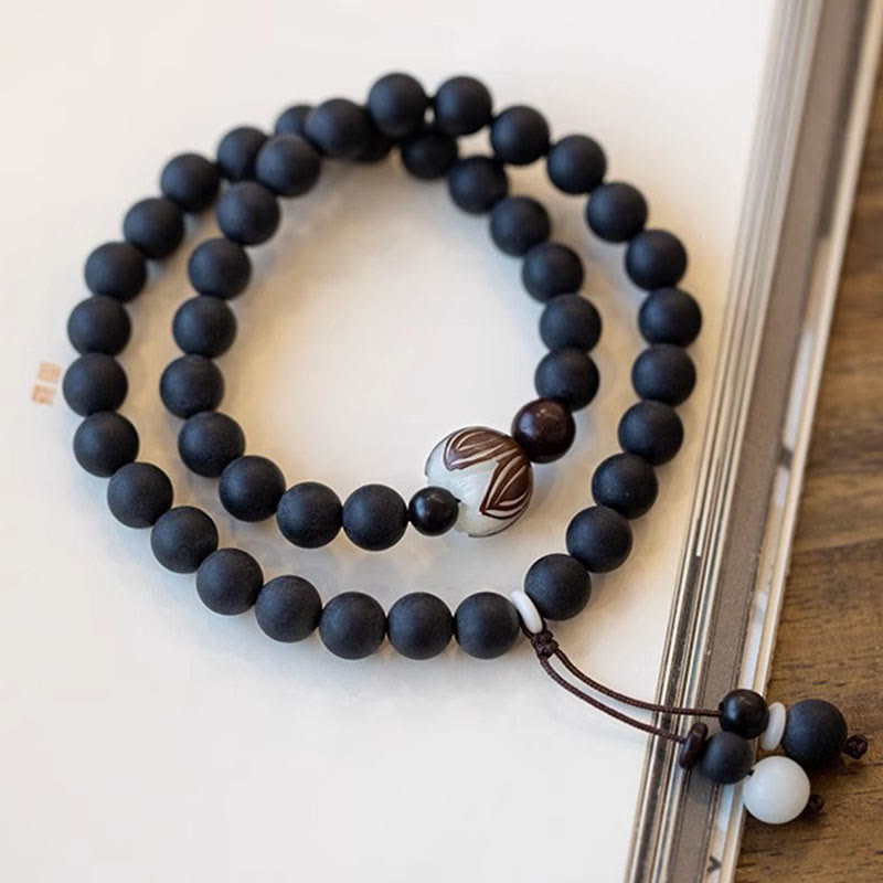 Tibetan Double Layer Cypress Bodhi Lotus Healing Bracelet - Image 3