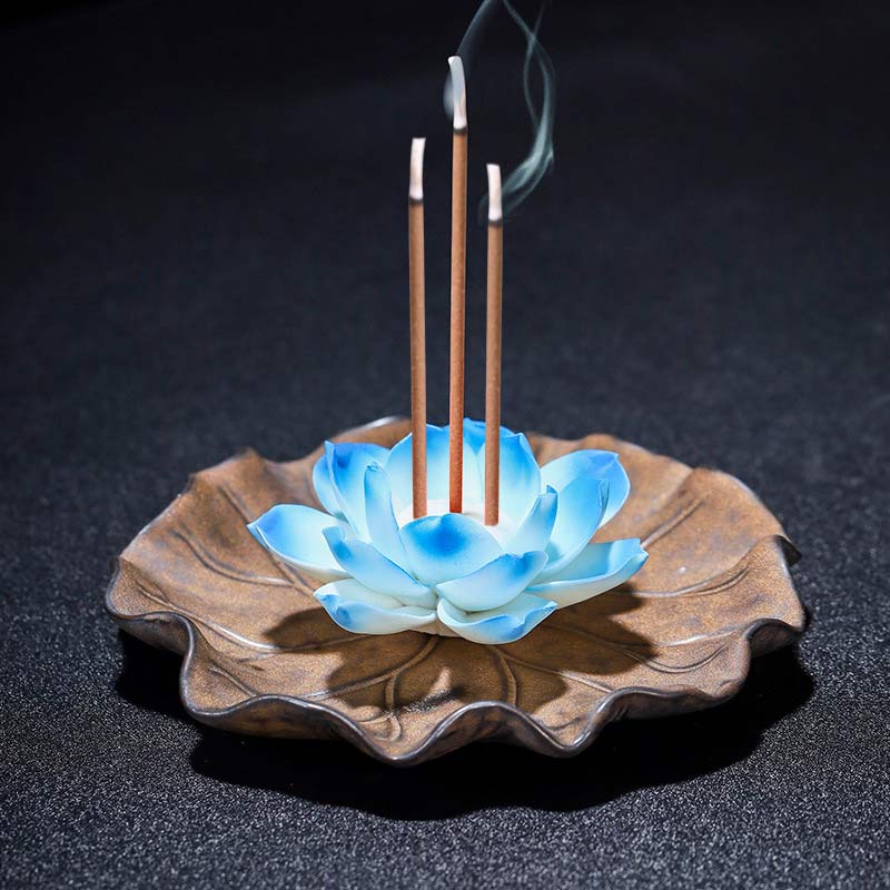 Tibetan Lotus Blessing Incense Burner Decoration - Image 13