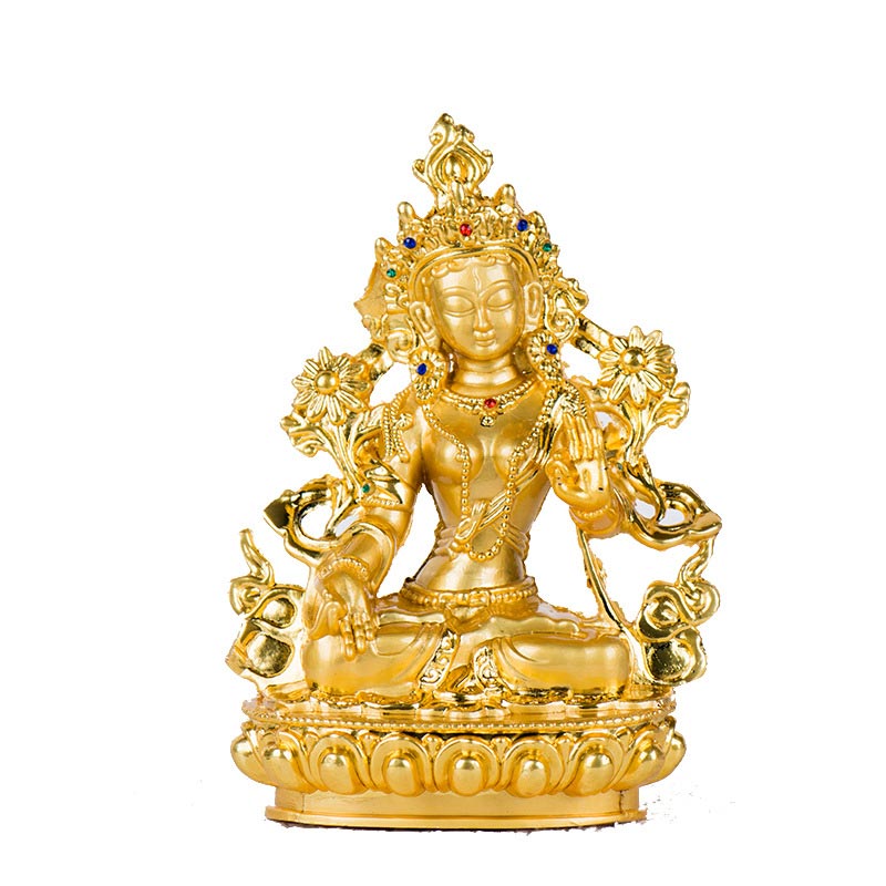 Bodhisattva White Tara Hope Protection Gold Plated Statue Decoration - Image 4