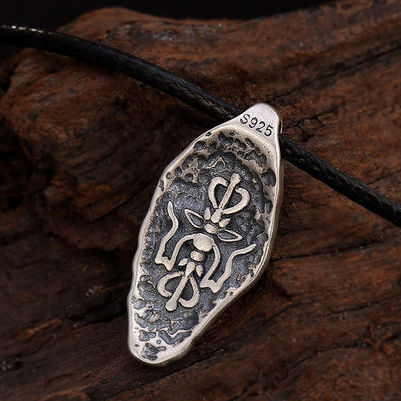 Tibetan 925 Sterling Silver Om Mani Padme Hum Dorje Vajra Engraved Strength Necklace Pendant - Image 17