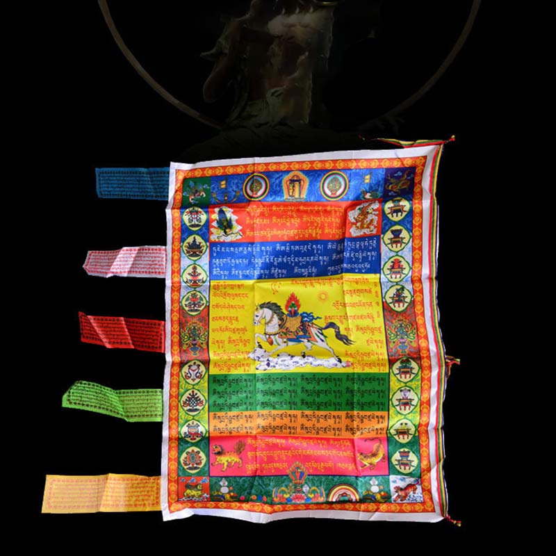 Tibetan Colorful Windhorse Protection Outdoor Prayer Flag Decoration
