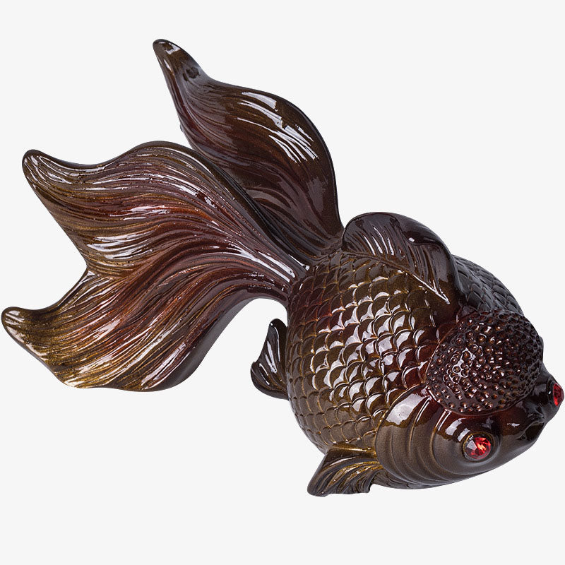 Color Changing Koi Fish Resin Tea Pet Wealth Home Figurine Decoration - Image 14