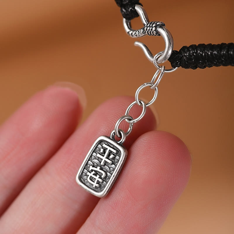 999 Sterling Silver Fu Character Peace Buckle Copper Coin Auspicious Clouds Fortune Bracelet - Image 6