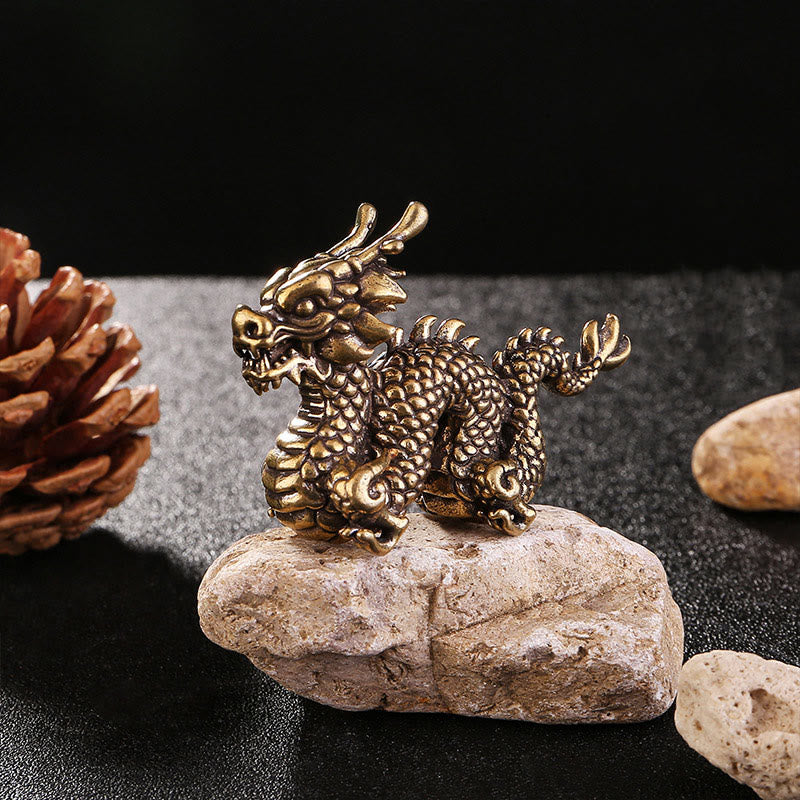 Year Of The Dragon Small Auspicious Brass Dragon Luck Success Home Decoration