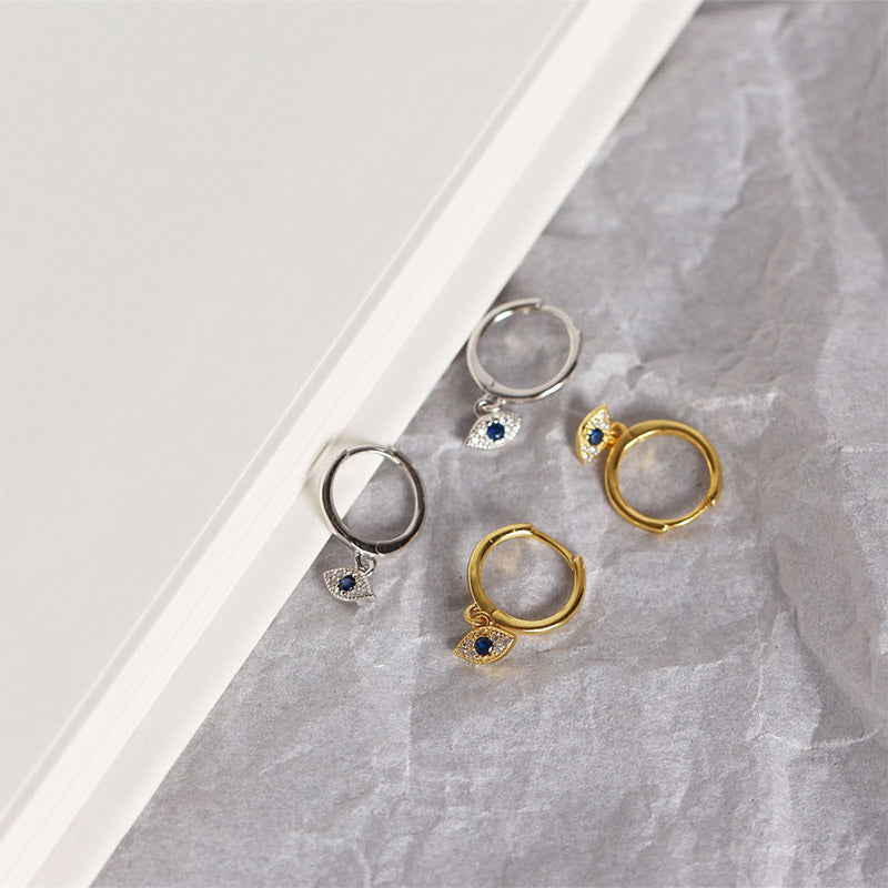 925 Sterling Silver Evil Eye Blessing Protection Stud Earrings - Image 13