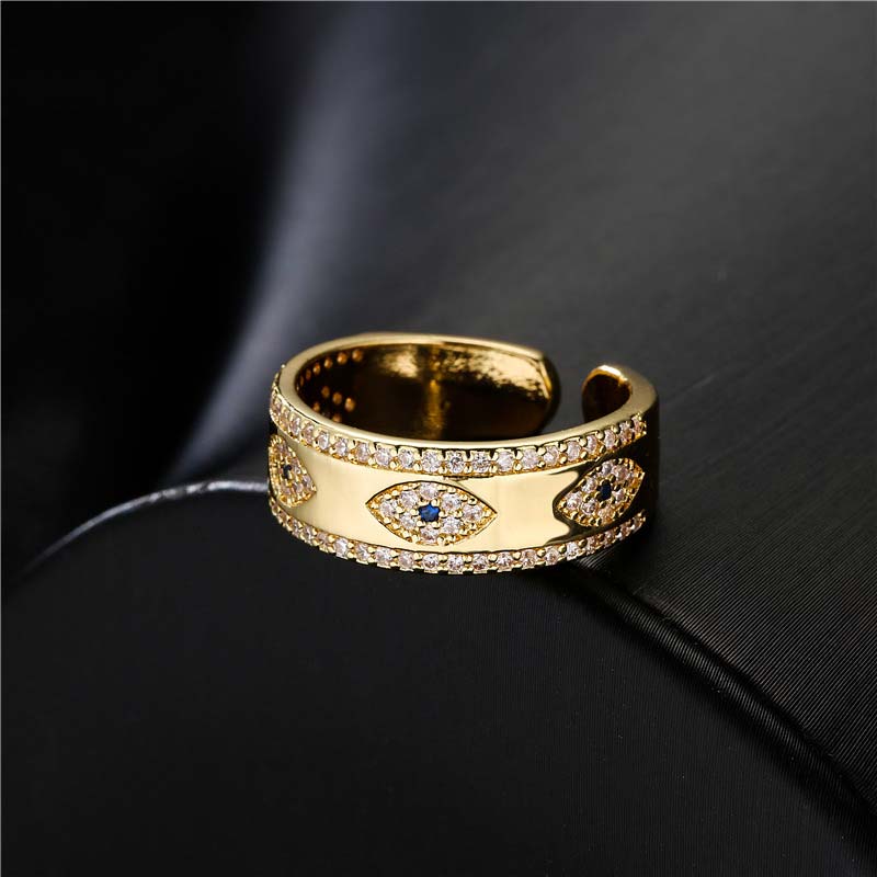 Evil Eye Luck Blessing Copper Alloy Ring