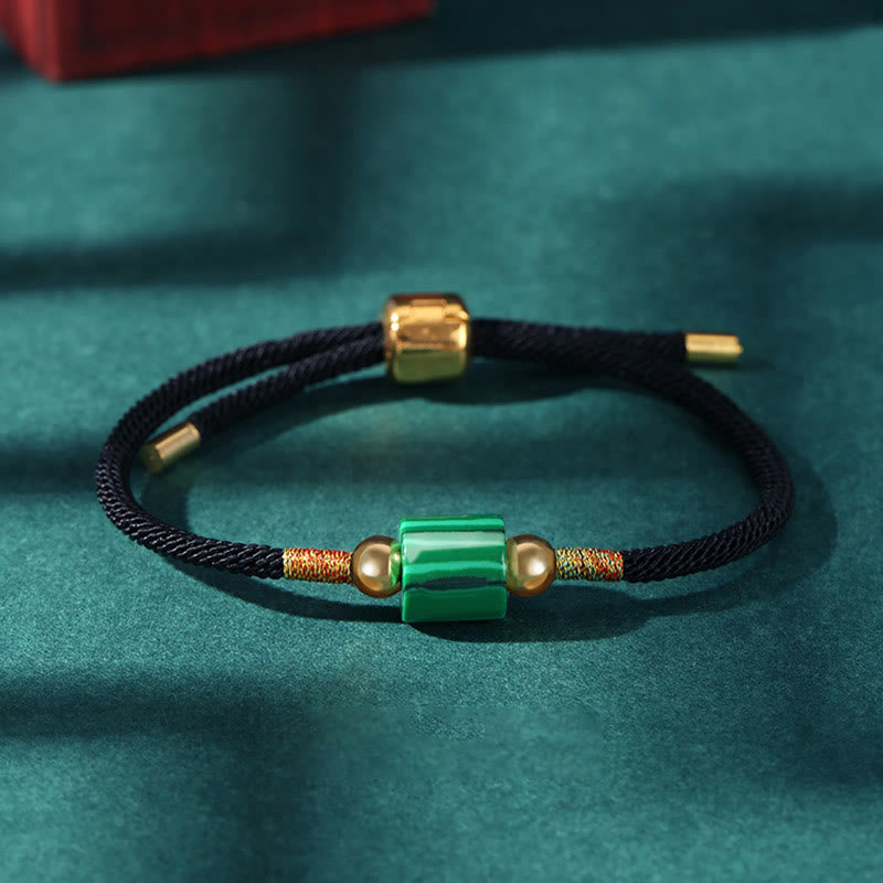 Tibet Handmade Green Aventurine Red Stone Malachite Luck Protection Braided Rope Bracelet - Image 18