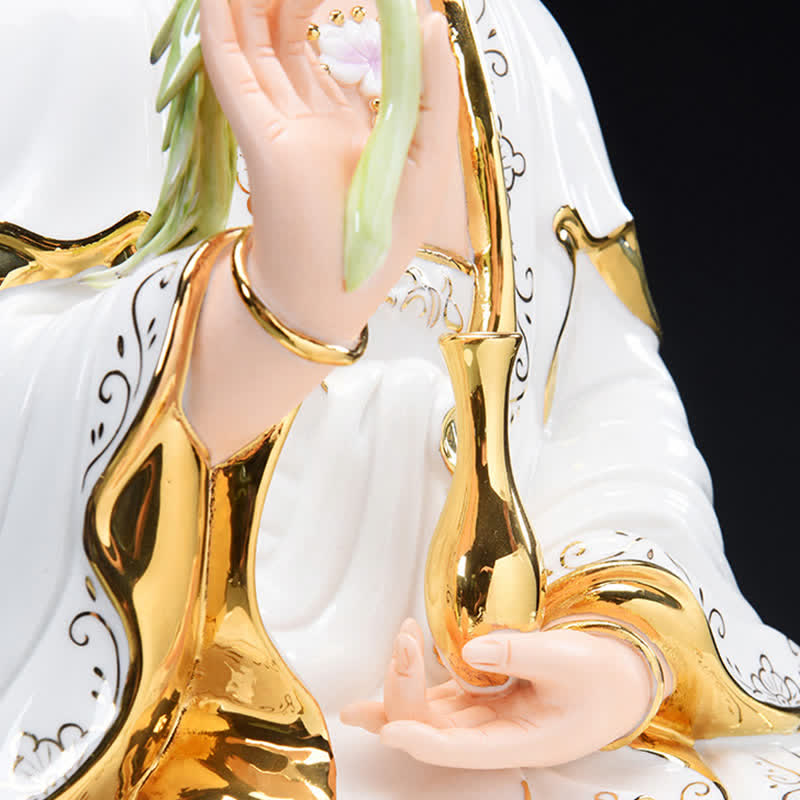 Chenrezig Bodhisattva Avalokitesvara Success Ceramic Statue Home Decoration - Image 9