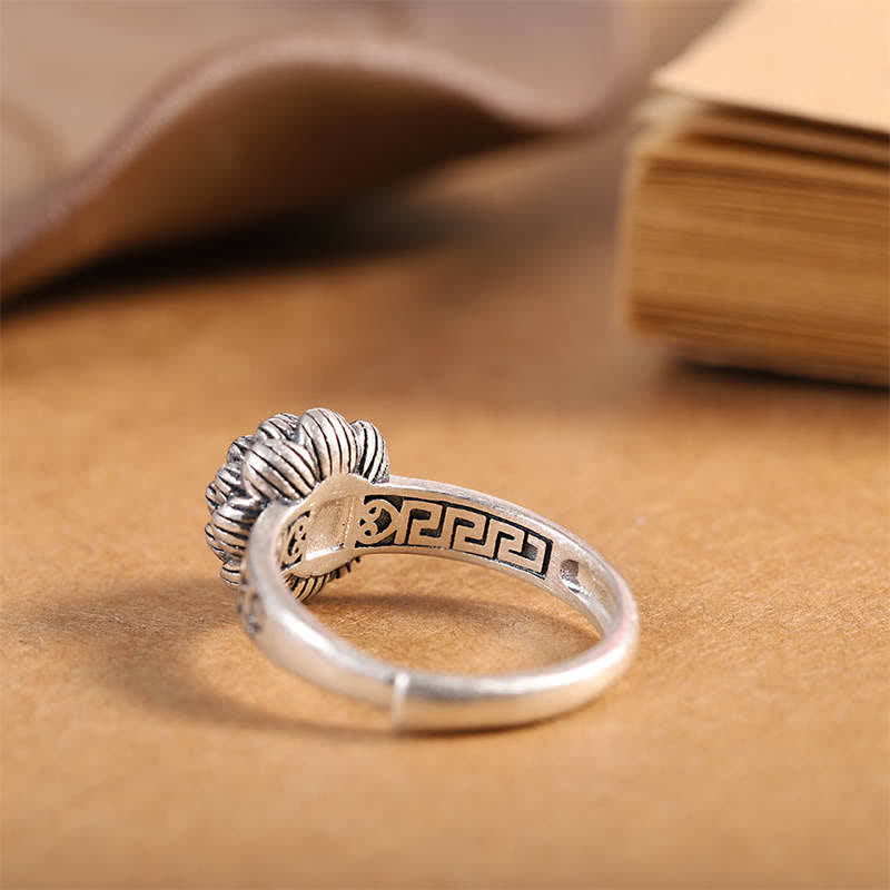 925 Sterling Silver Lotus Red Agate Confidence Blessing Ring (Extra 30% Off | USE CODE: FS30) - Image 10