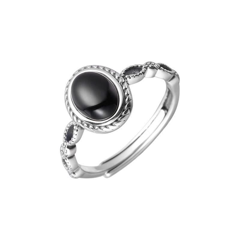 925 Sterling Silver Black Onyx Fortune Ring - Image 11