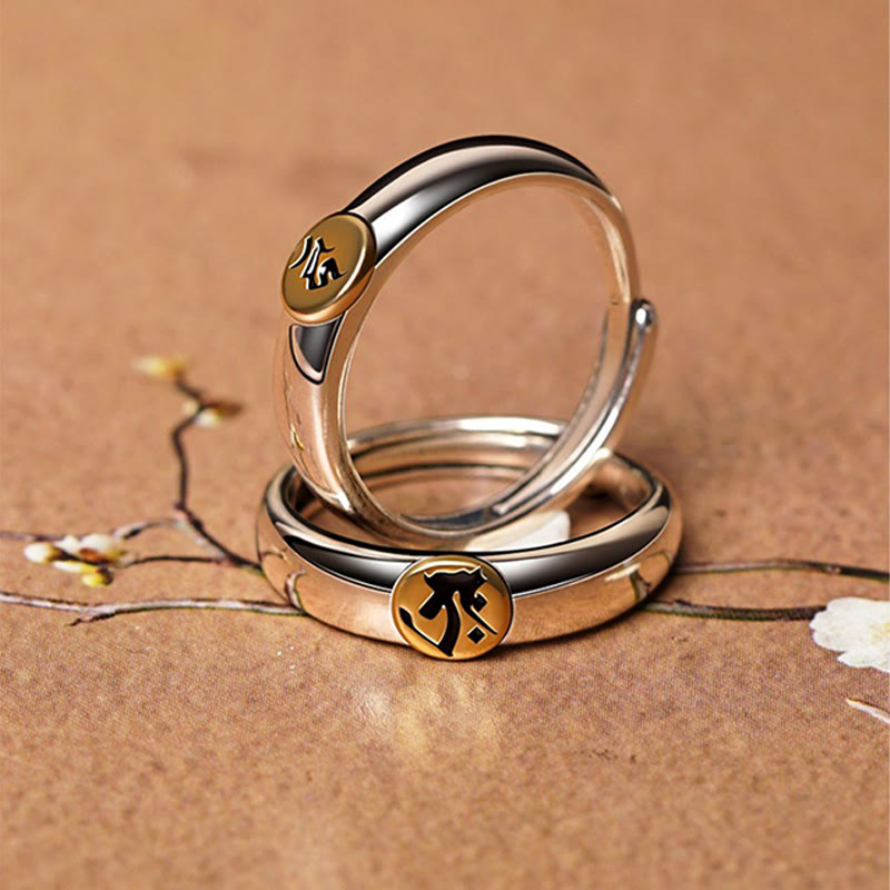 Tibetan Om Mani Padme Hum Carved Chinese Zodiac Natal Buddha Peace Ring - Image 42