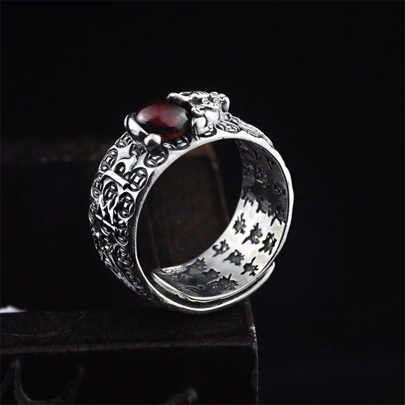 FengShui PiXiu Red Garnet Wealth Ring - Image 3
