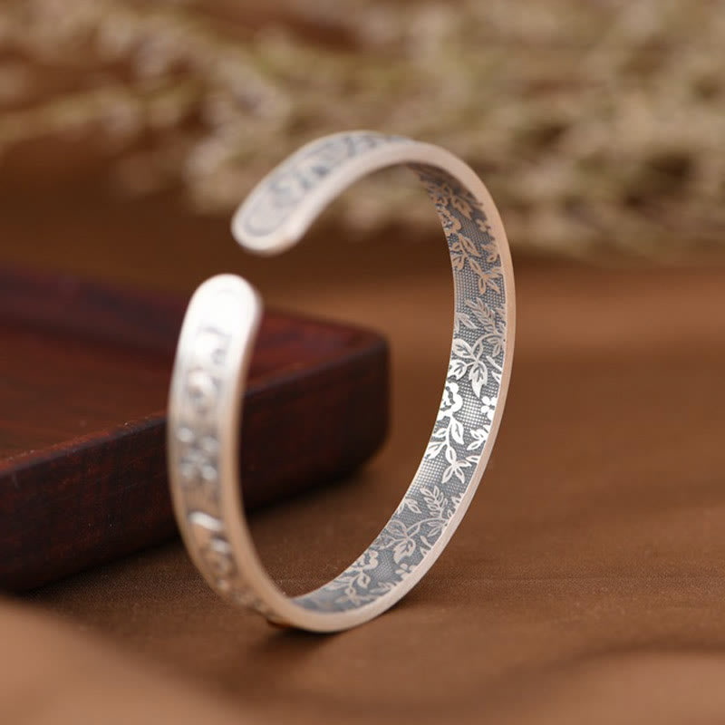 999 Sterling Silver Elephant Strength Wisdom Bracelet Cuff Bangle - Image 7