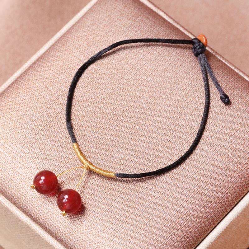 Natural Red Agate Chalcedony Self-acceptance Confidence String Bead Bracelet Necklace Pendant - Image 13