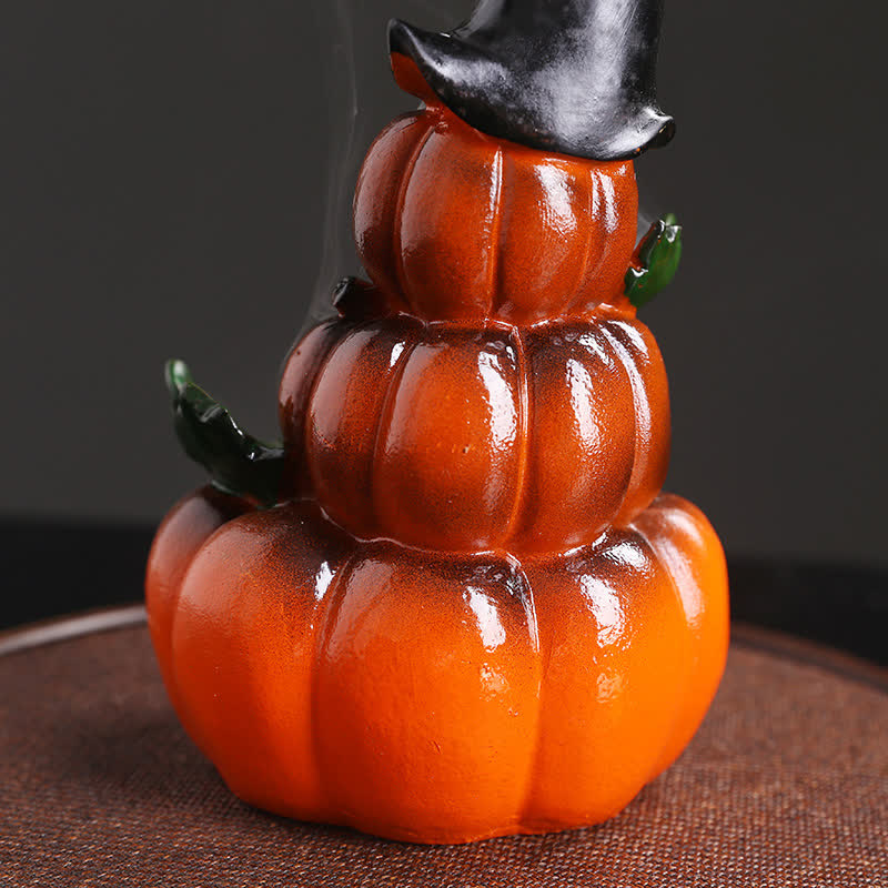 Halloween Pumpkins Ghost Resin Backflow Smoke Fountain Incense Burner Decoration - Image 5