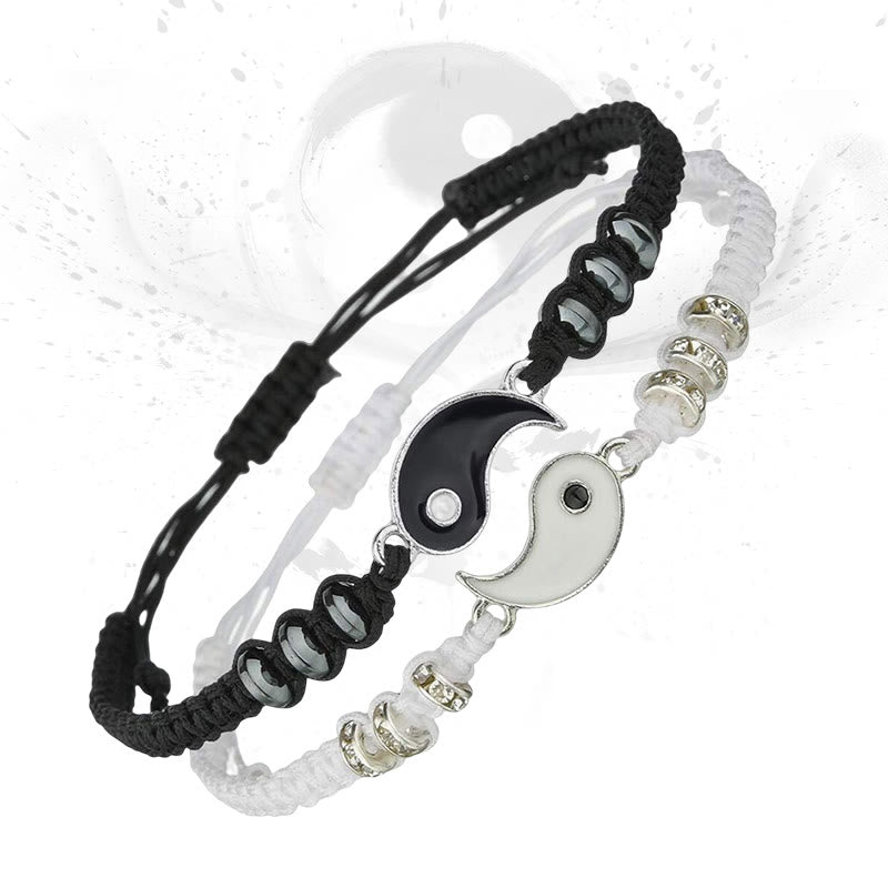 2pcs Yin Yang Hematite Couple Bracelet