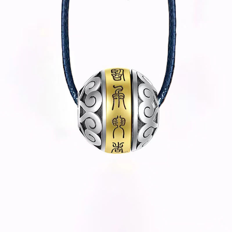 Taoist Nine-Character Mantra Engraved Amulet Balance Necklace Rotatable Pendant - Image 8