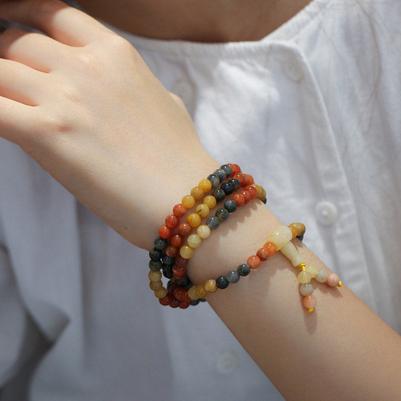 108 Beads Natural Red Agate Mala Protection Bracelet - Image 7