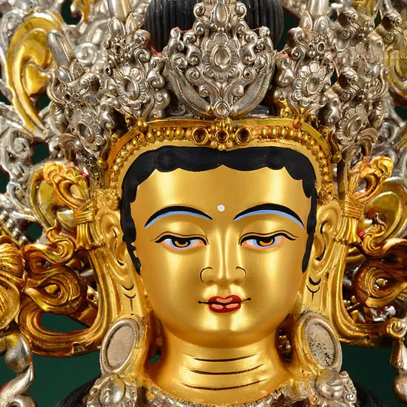 Bodhisattva Green Tara Hope Copper Statue Decoration - Image 10