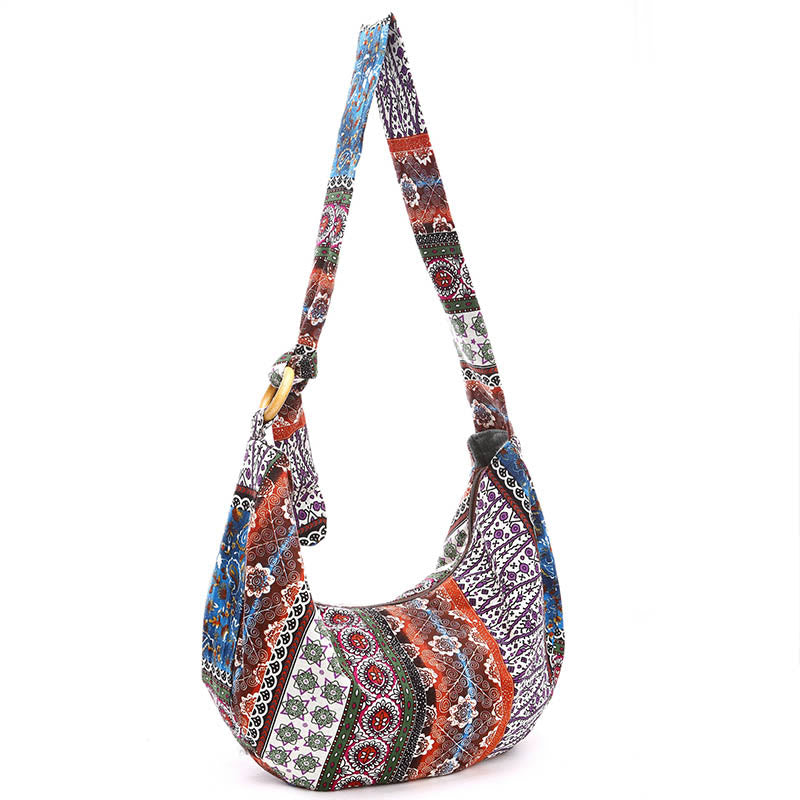 Cotton Stripes Print Crossbody Bag Shoulder Bag